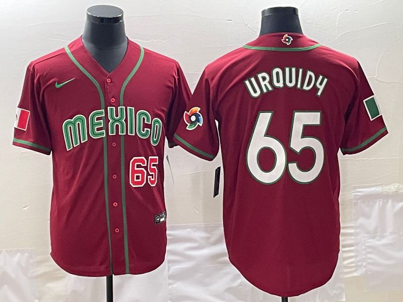 Men 2023 World Cub Mexico #65 Urquidu Red Nike MLB Jersey4->more jerseys->MLB Jersey